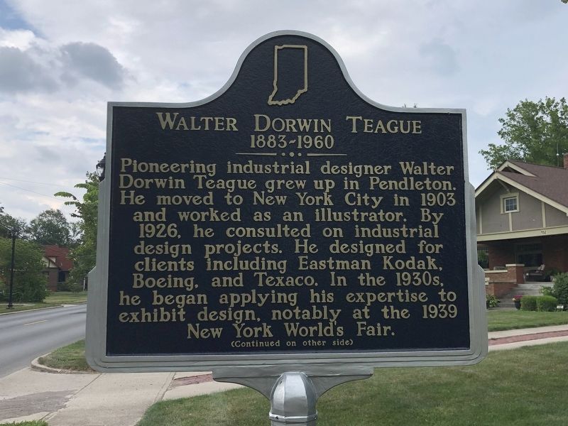 Walter Dorwin Teague side of marker image. Click for full size.