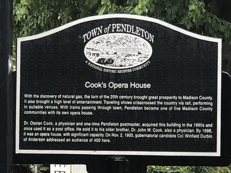 Cook's Opera House Marker, Side One image. Click for full size.