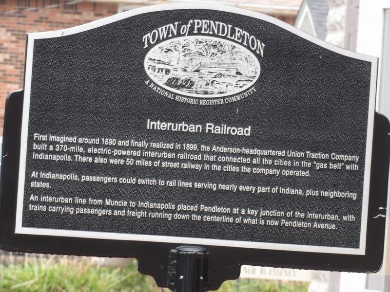 Interurban Railroad Marker, Side One. Click for full size. Interurban Railroad Marker, Side One image. Click for full size.