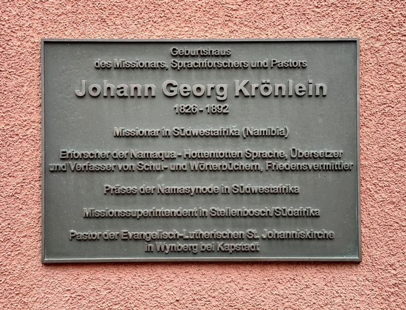 Johann Georg Krnlein Marker image. Click for full size.