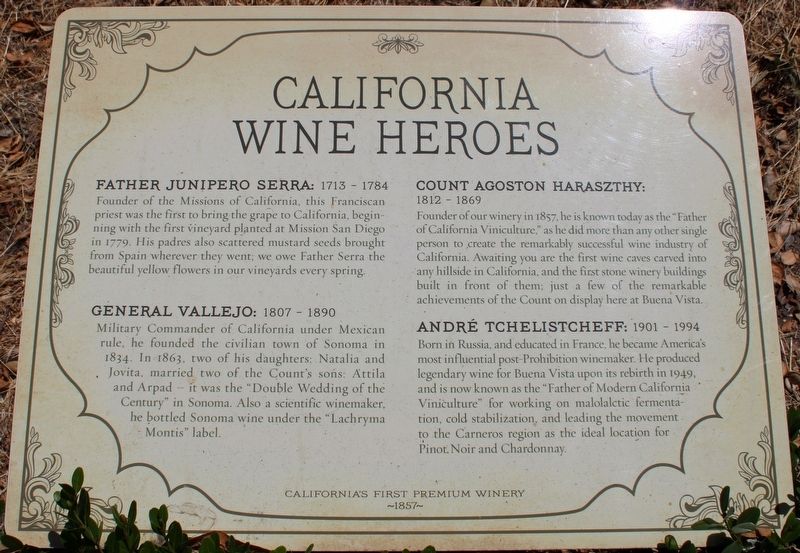 California Wine Heroes Marker image. Click for full size.