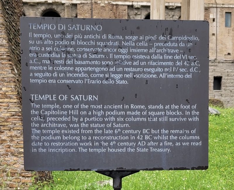 Tempio di Saturno / Temple of Saturn Marker image. Click for full size.