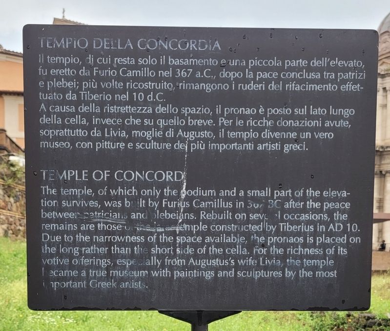 Tempio della Concordia / Temple of Concord Marker image. Click for full size.