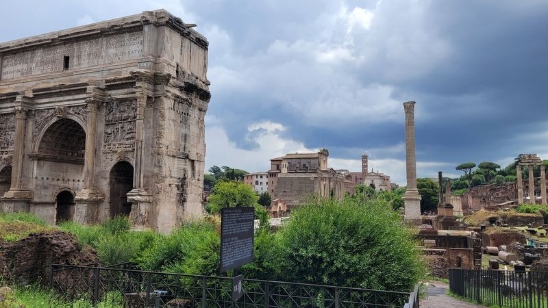The Temple of Concord Marker next to the Arch of Septimius Severus image. Click for full size.