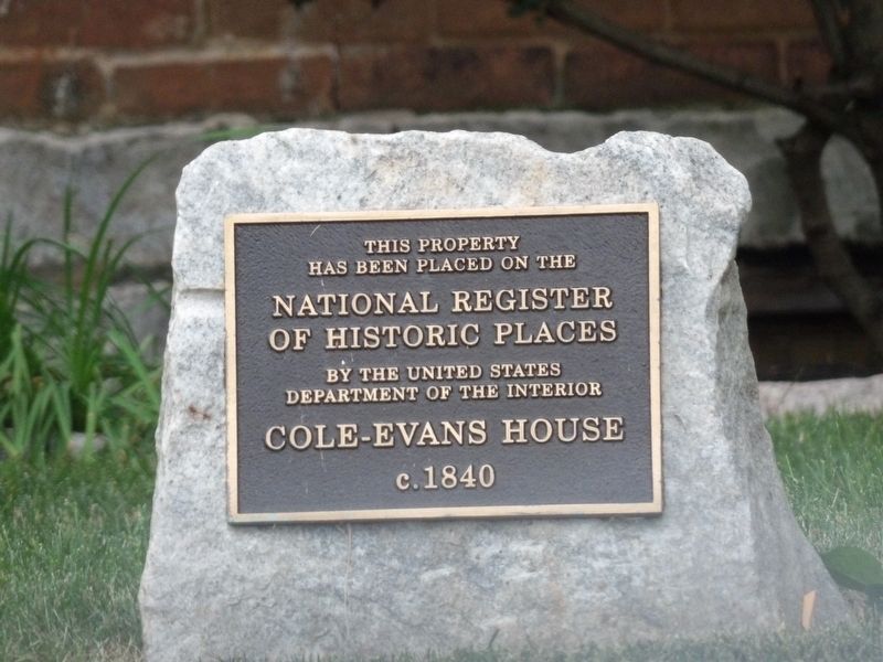 Cole-Evans House Marker image. Click for full size.