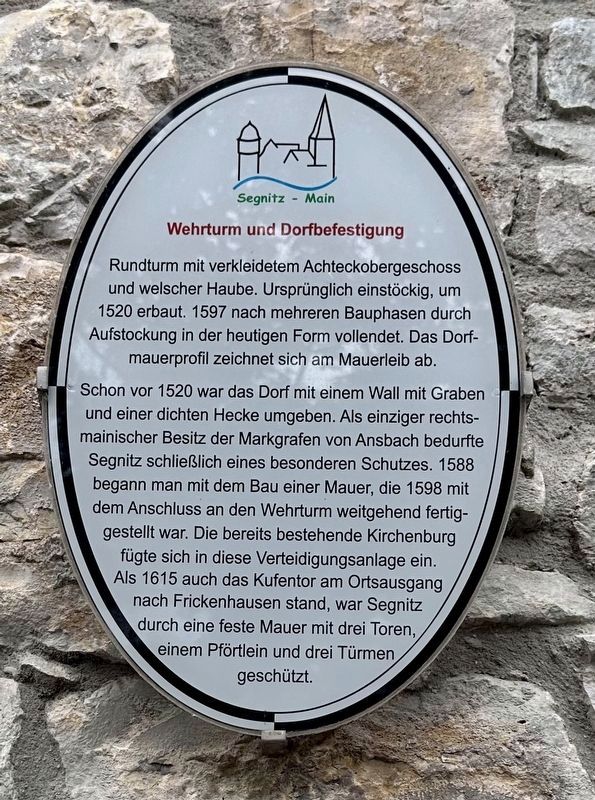 Wehrturm und Dorfbefestigung / Defensive Tower and Village Defenses Marker image. Click for full size.