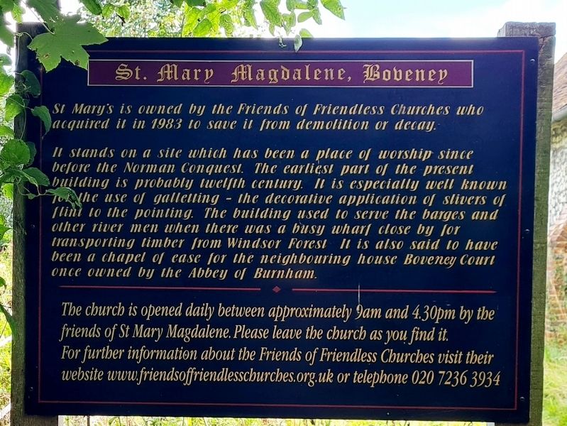 St Mary Magdalene, Boveney Marker image. Click for full size.