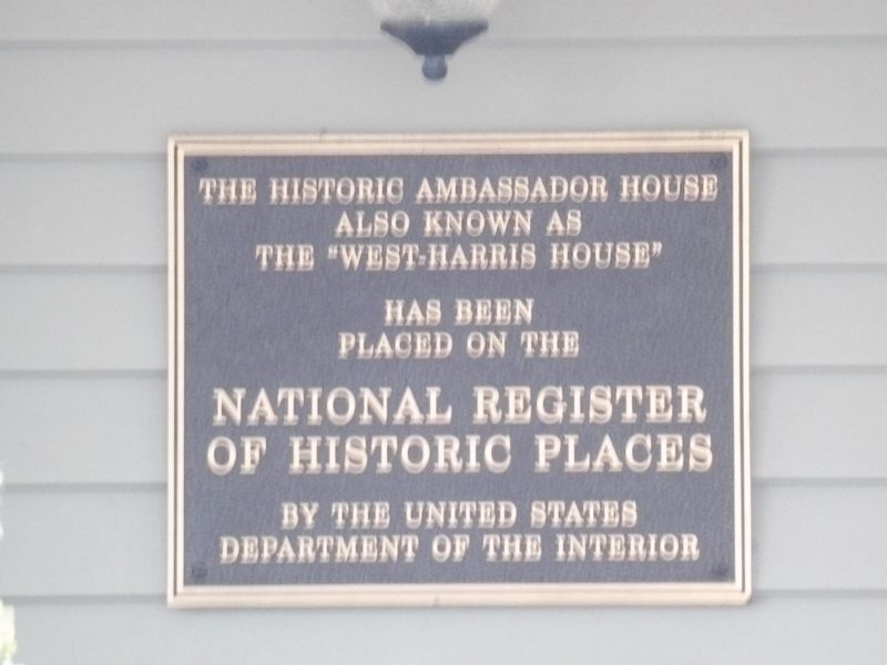 Ambassador House  National Register plaque image. Click for full size.