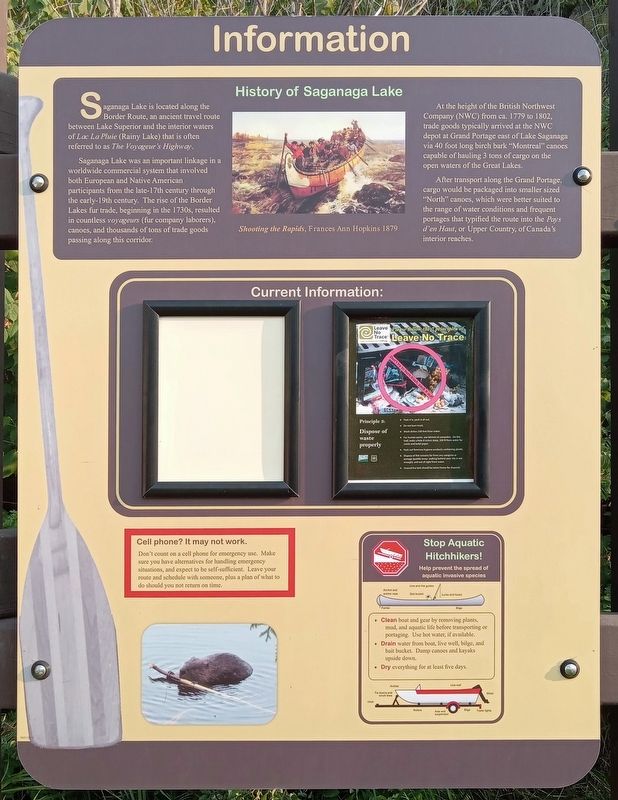 History of Saganaga Lake Marker image. Click for full size.