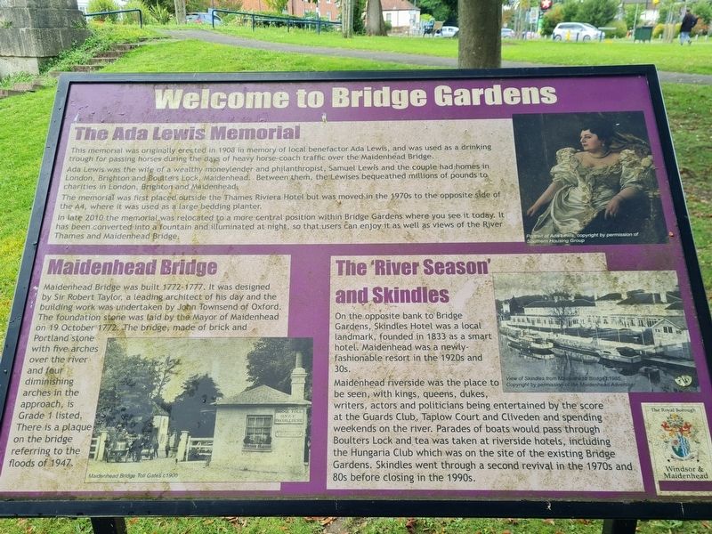 Welcome to Bridge Gardens Marker. Click for full size. Welcome to Bridge Gardens Marker image. Click for full size.