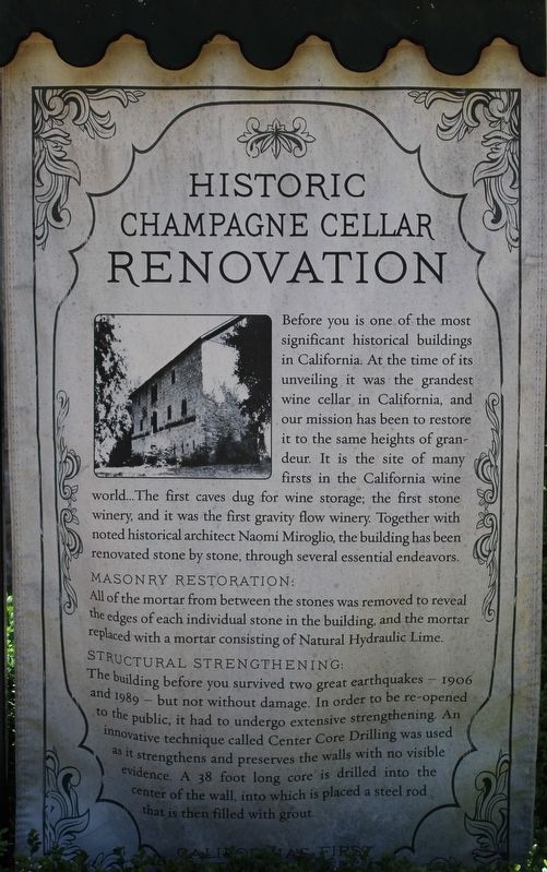 Historic Champagne Cellar Renovation Marker image. Click for full size.