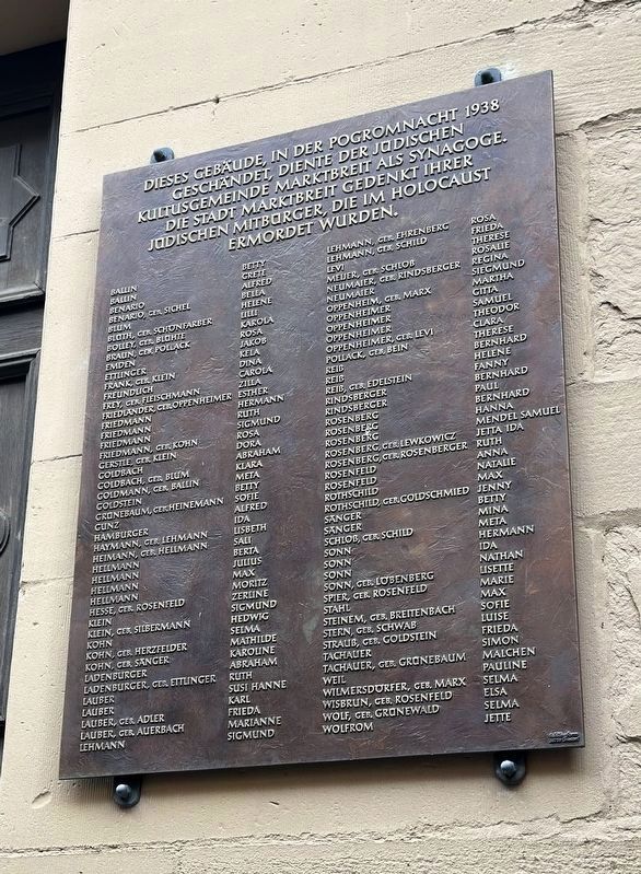 Marktbreit Holocaust Memorial Marker image. Click for full size.