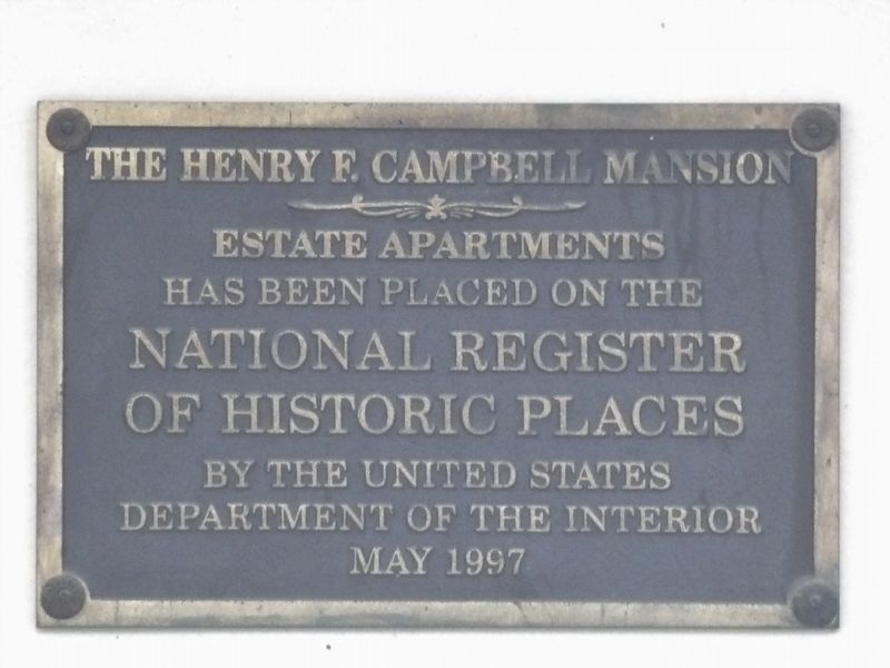 The Henry F. Campbell Mansion Marker image. Click for full size.