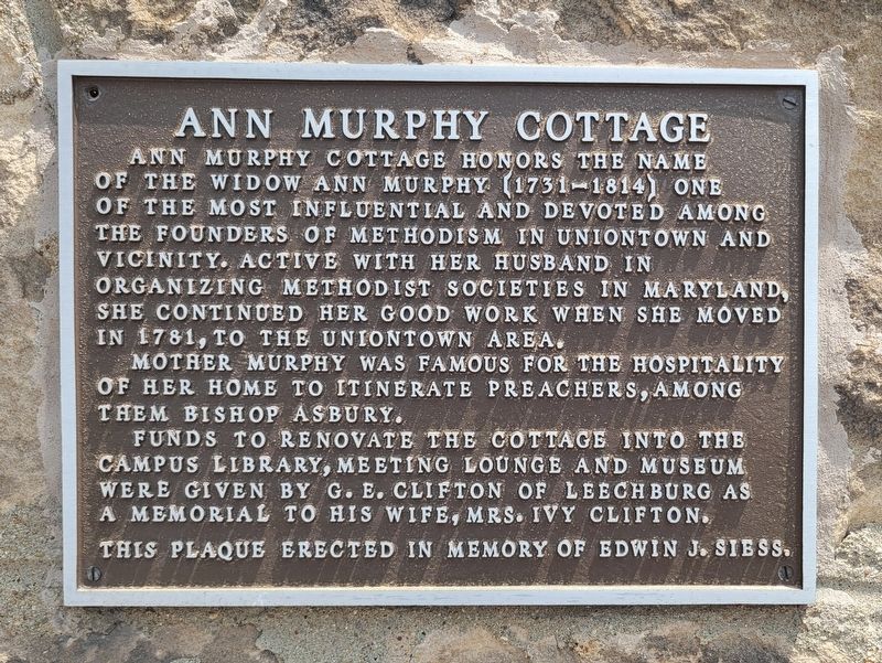 Ann Murphy Cottage Marker. Click for full size. Ann Murphy Cottage Marker image. Click for full size.