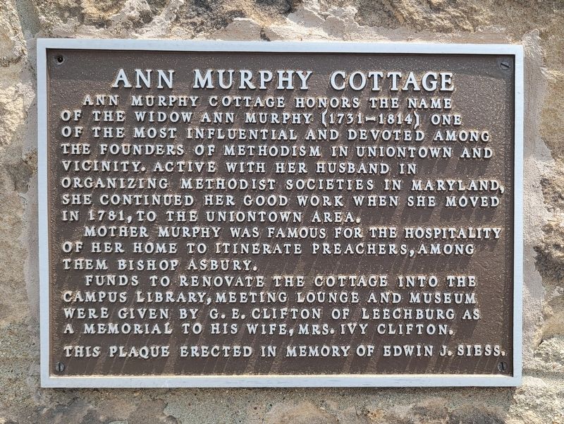 Ann Murphy Cottage Marker image. Click for full size.