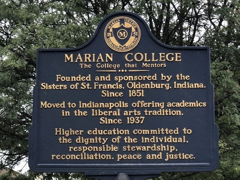 Marian College Marker. Click for full size. Marian College Marker image. Click for full size.