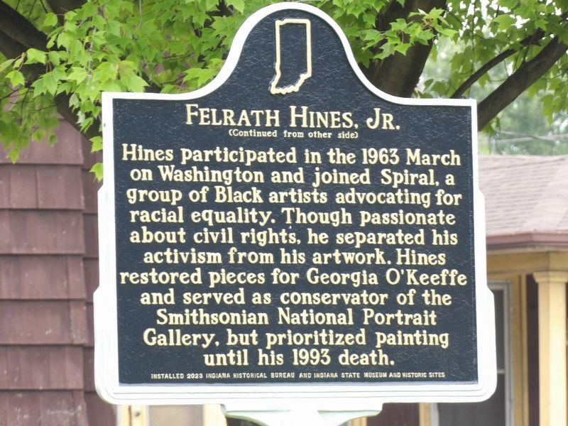 Felrath Hines, Jr. Marker, Side Two. Click for full size. Felrath Hines, Jr. Marker, Side Two image. Click for full size.