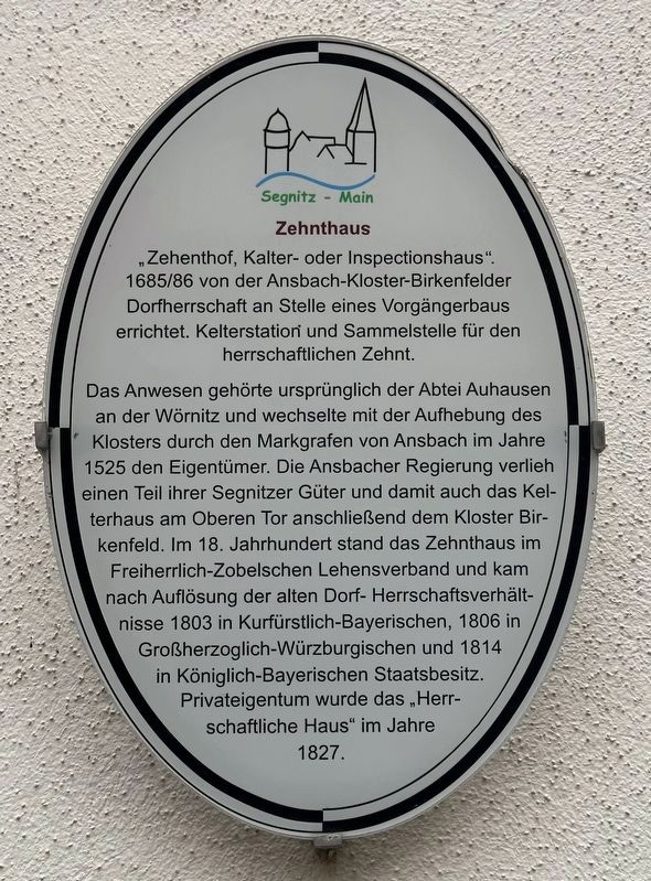 Zehnthaus / Tithing House Marker image. Click for full size.