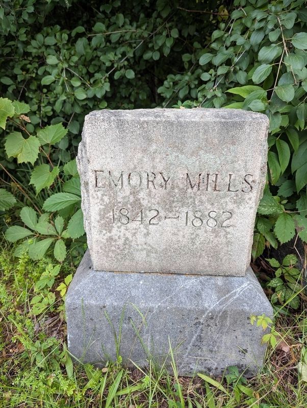 Emory Mills gravesite marker. Click for full size. Emory Mills gravesite marker image. Click for full size.