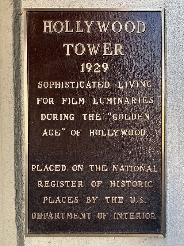 Hollywood Tower Marker image. Click for full size.