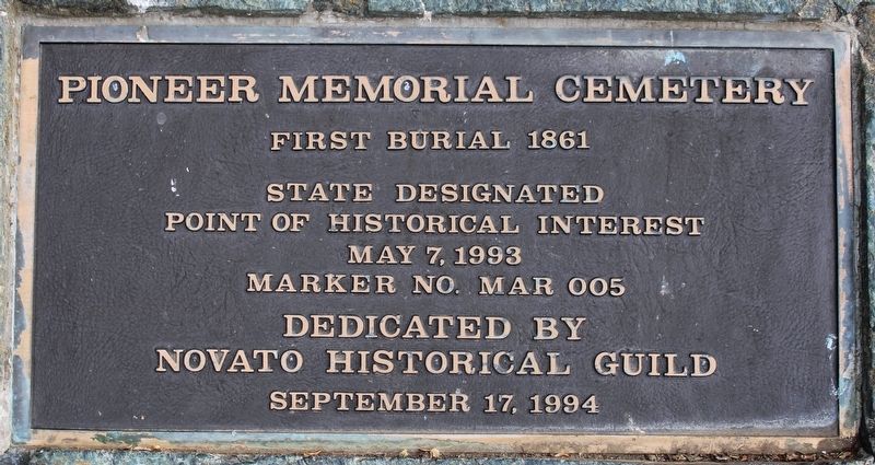 Pioneer Memorial Cemetery Marker image. Click for full size.