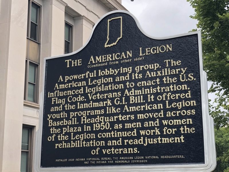 The American Legion Marker, Side Two. Click for full size. The American Legion Marker, Side Two image. Click for full size.