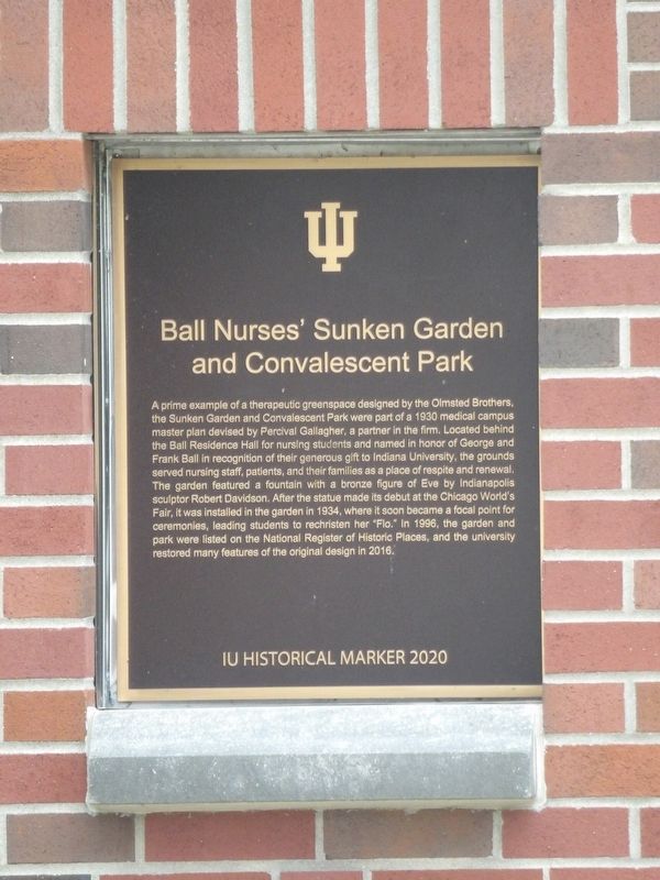 Ball Nurses' Sunken Garden and Convalescent Park Marker. Click for full size. Ball Nurses' Sunken Garden and Convalescent Park Marker image. Click for full size.