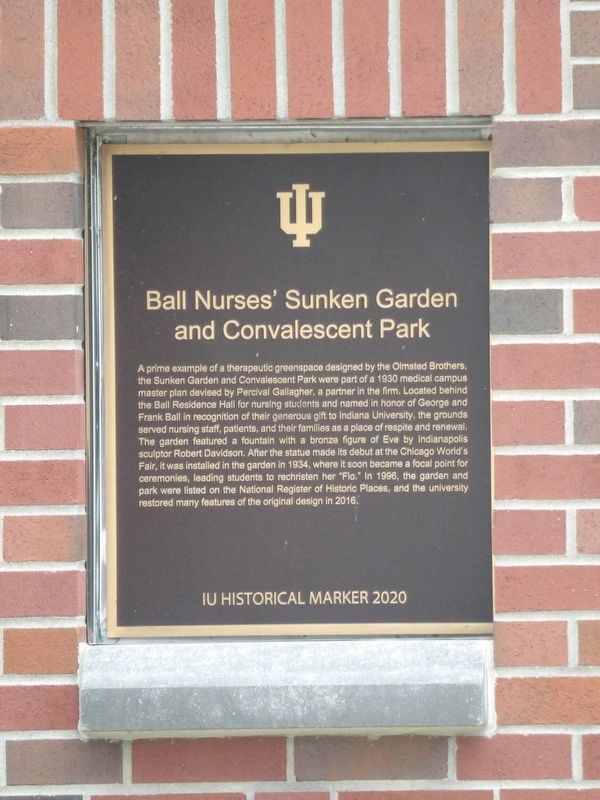 Ball Nurses' Sunken Garden and Convalescent Park Marker image. Click for full size.