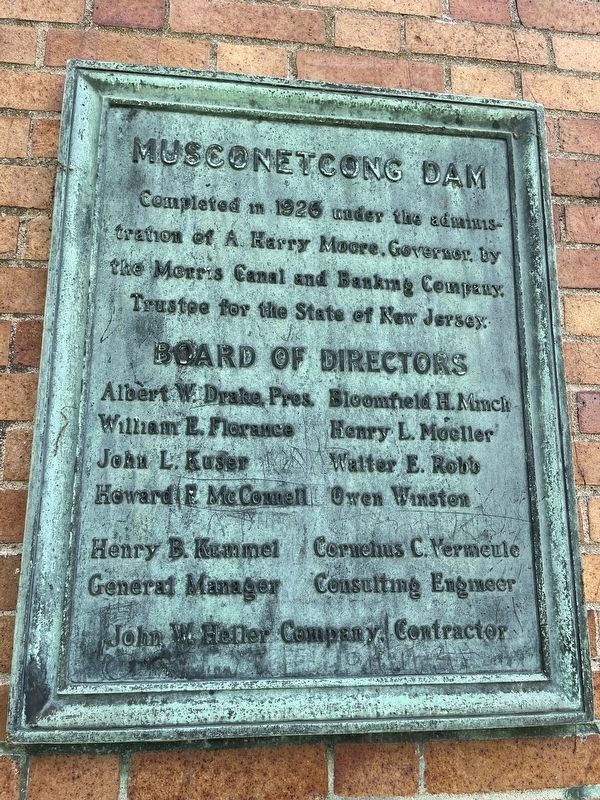 Musconetcong Dam Marker image. Click for full size.