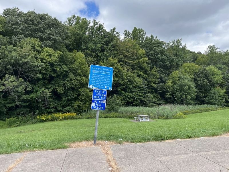 Christopher Columbus Memorial Highway Marker. Click for full size. Christopher Columbus Memorial Highway Marker image. Click for full size.