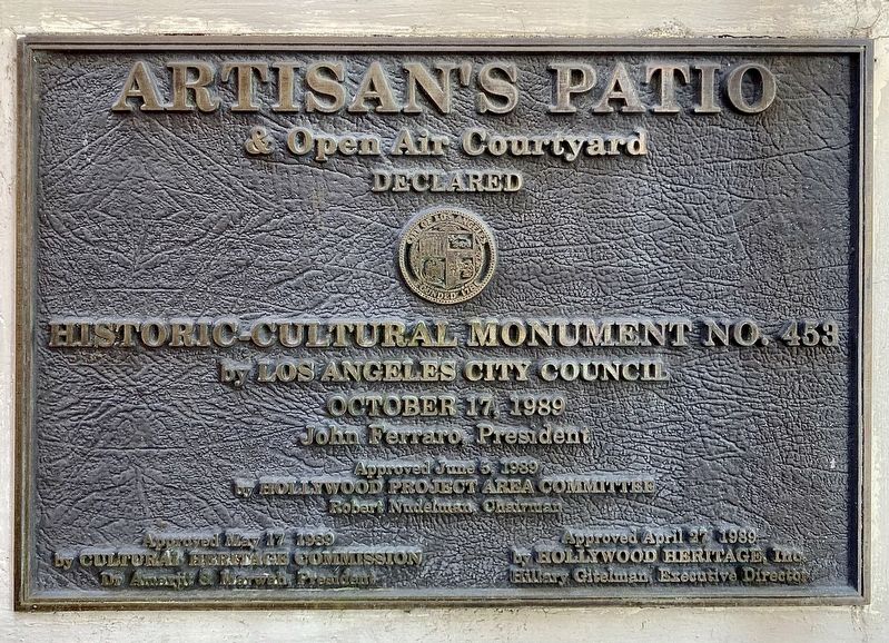 Artisan’s Patio Marker. Click for full size. Artisan’s Patio Marker image. Click for full size.