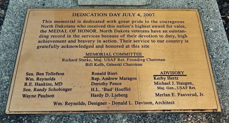 North Dakota Medal of Honor Memorial image. Click for full size.