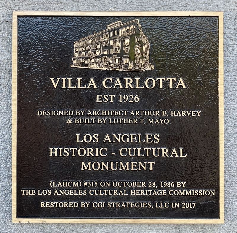Villa Carlotta Marker. Click for full size. Villa Carlotta Marker image. Click for full size.