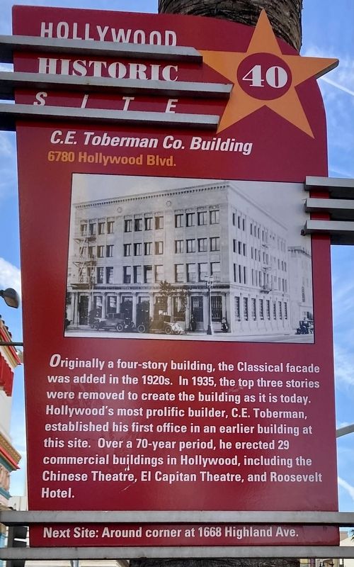 C.E. Toberman Co. Building Marker image. Click for full size.