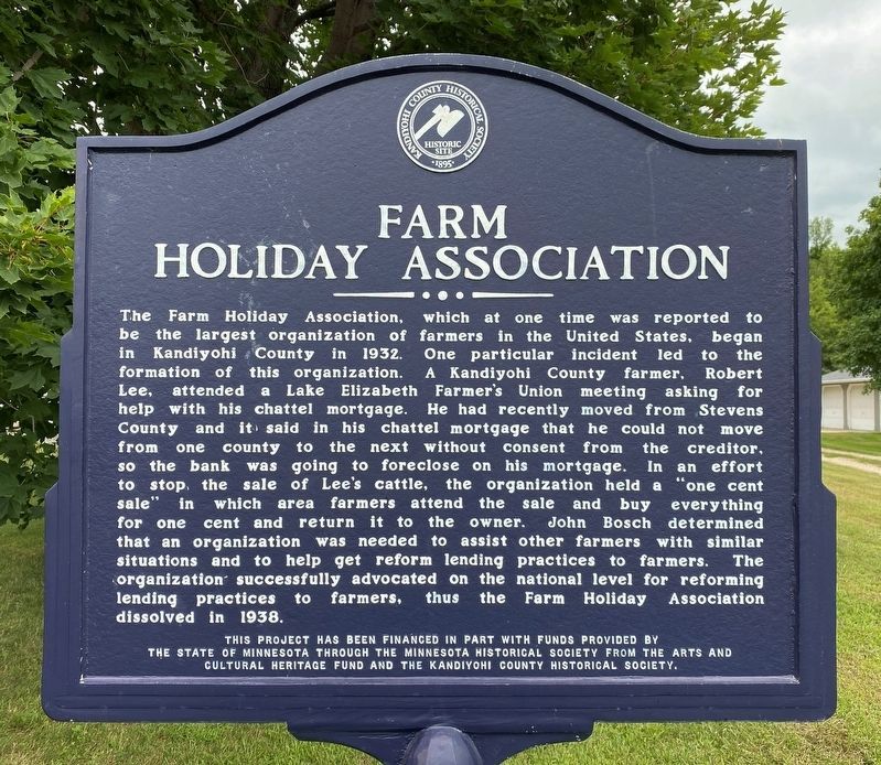 Farm Holiday Association Marker image. Click for full size.