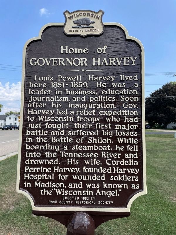 Home of Governor Harvey Marker image. Click for full size.