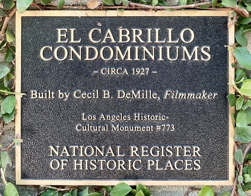 El Cabrillo Condominiums Marker image. Click for full size.