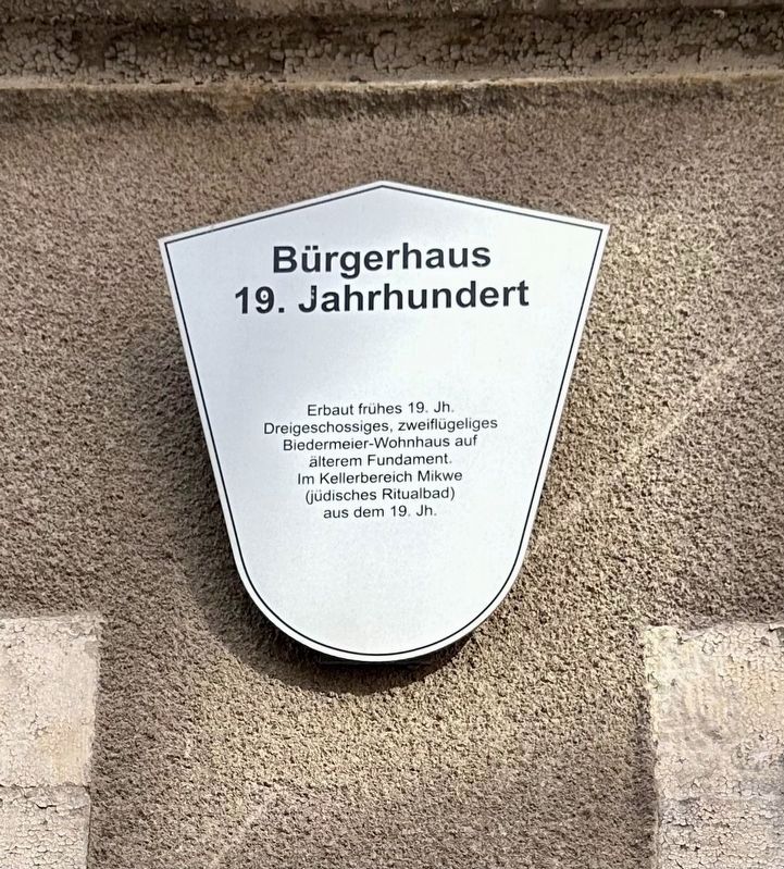 B�rgerhaus 19. Jahrhundert / 19th C. Patrician House Marker image. Click for full size.