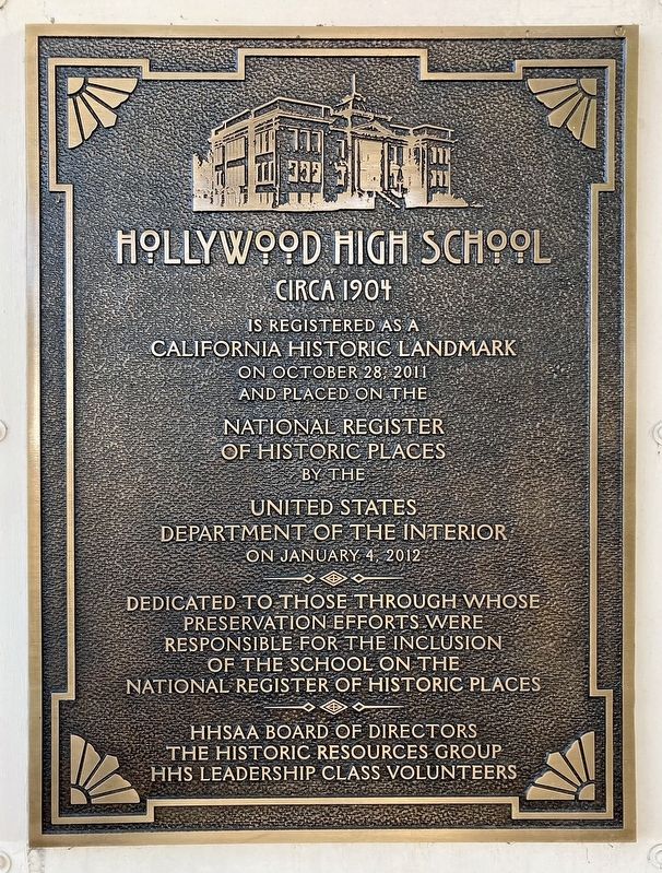 Hollywood High School Marker image. Click for full size.