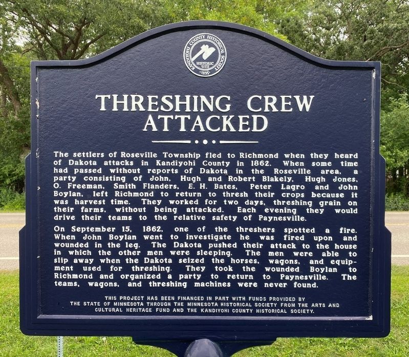 Threshing Crew Attacked Marker image. Click for full size.