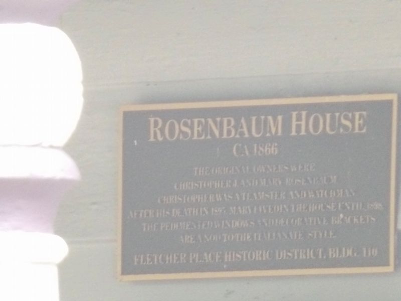Rosenbaum House Marker image. Click for full size.