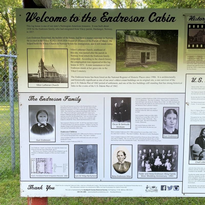Welcome to the Endreson Cabin Marker. Click for full size. Welcome to the Endreson Cabin Marker image. Click for full size.