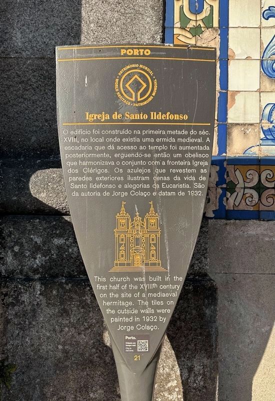 Igreja de Santo Ildefonso / Church of Saint Ildefonso Marker. Click for full size. Igreja de Santo Ildefonso / Church of Saint Ildefonso Marker image. Click for full size.