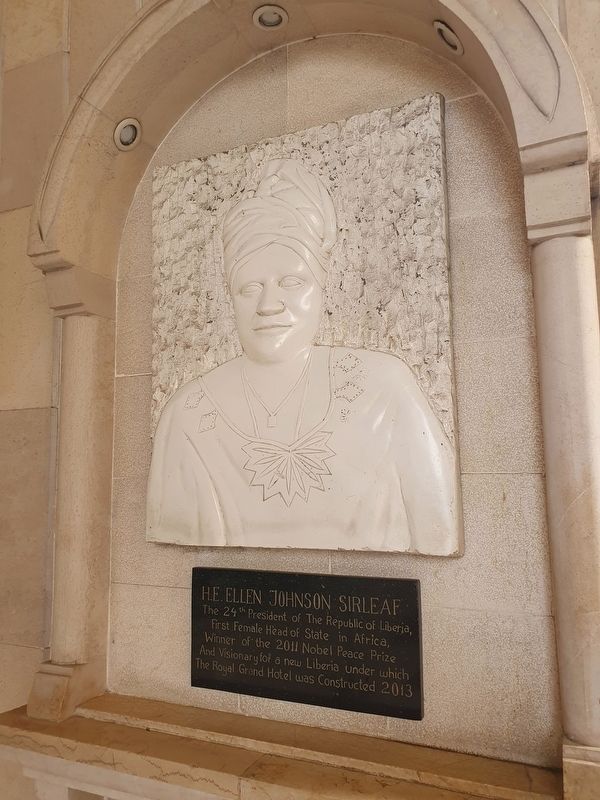 H.E. Ellen Johnson Sirleaf Marker. Click for full size. H.E. Ellen Johnson Sirleaf Marker image. Click for full size.