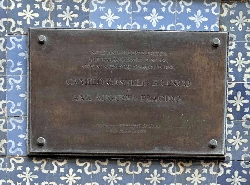 Camilo Castelo Branco and Ana Plácido Marker. Click for full size. Camilo Castelo Branco and Ana Plácido Marker image. Click for full size.
