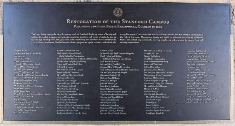 Restoration of the Stanford Campus Marker image. Click for full size.