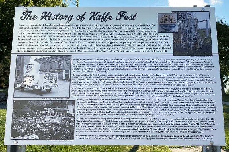 The History of Kaffe Fest Marker. Click for full size. The History of Kaffe Fest Marker image. Click for full size.