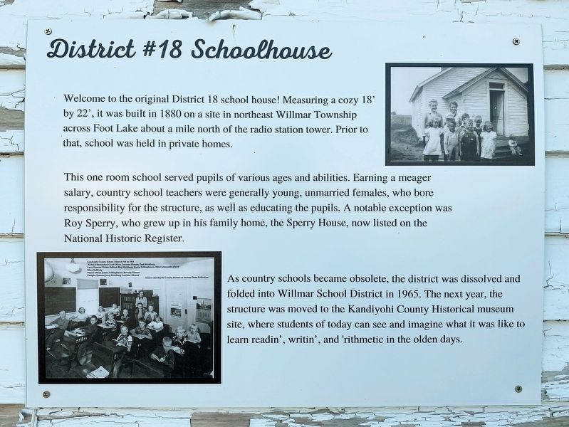 District #18 Schoolhouse Marker image. Click for full size.