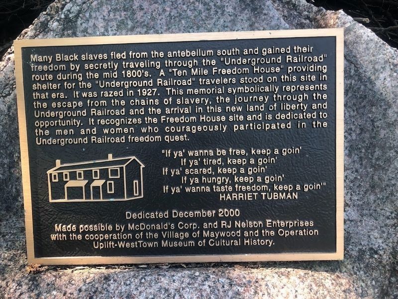Ten Mile Freedom House Marker image. Click for full size.