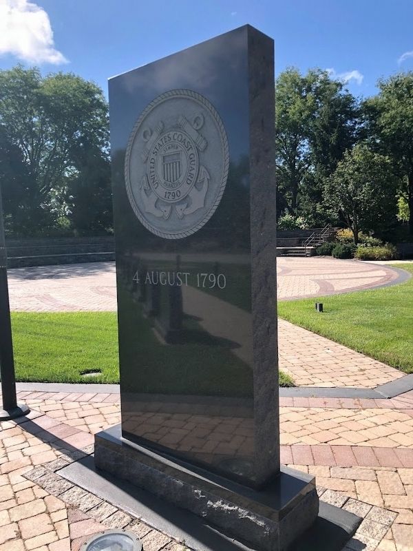 Coast Guard seal on its monolith at the Streamwood Veterans Memorial image. Click for full size.